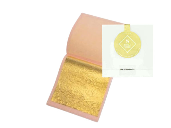 23KT EDILBLE GOLD LEAVES 8X8CM, 25 LEAVES BOOKLET