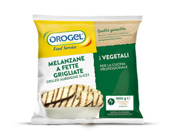 OROGEL FROZEN GRILLED AUBERGINE SLICES 1KG BAG